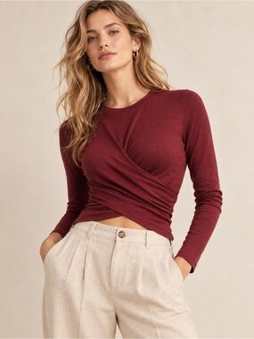 NWT | Kalani Hilliker x Alyce Paris | Cross Front Long Sleeve Top - Size M